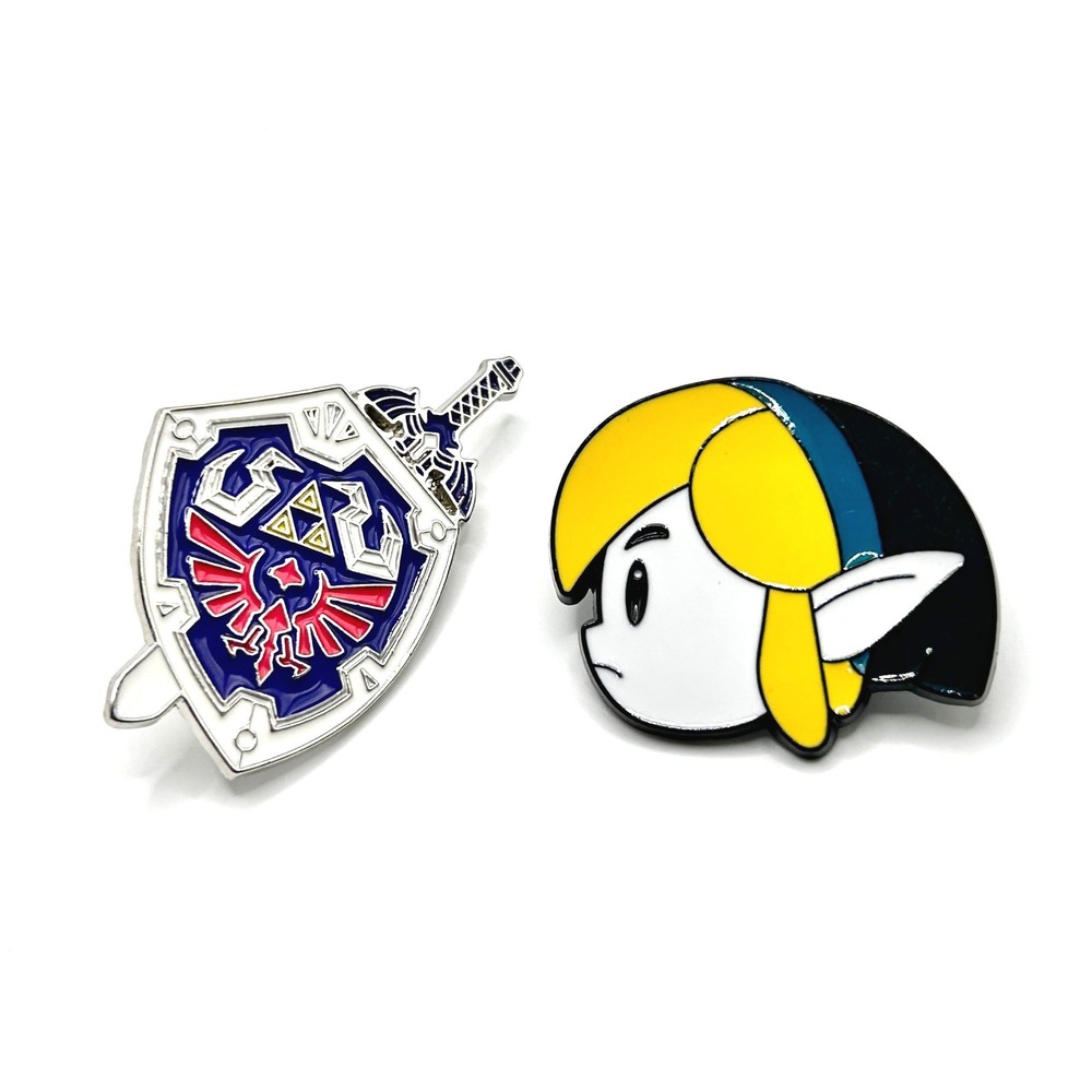 Legend of Zelda Nintendo Enamel Pin Set OS Multi Hylian Shield Link Retro Gamer